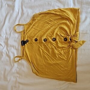 🩴Yellow Crop Top with Decrtive Buttons Size S